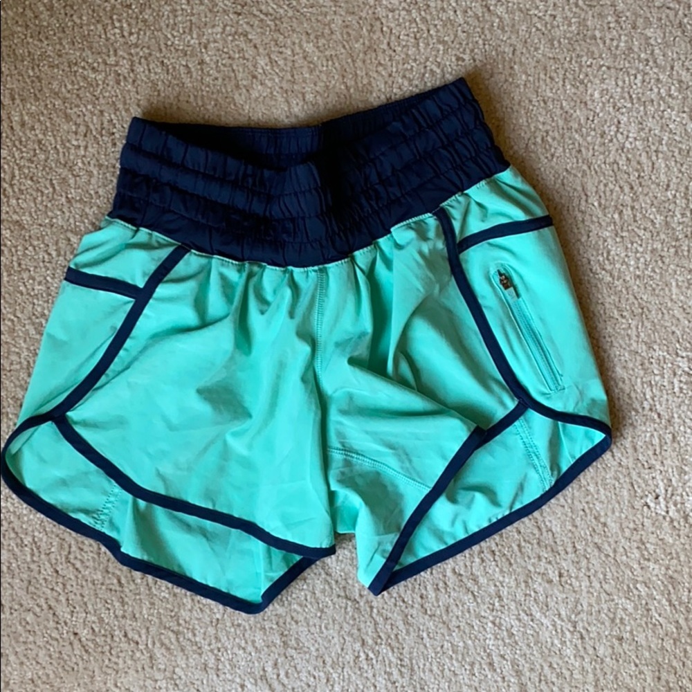 Mint Green with Navy Blue Trim Lulu Shorts